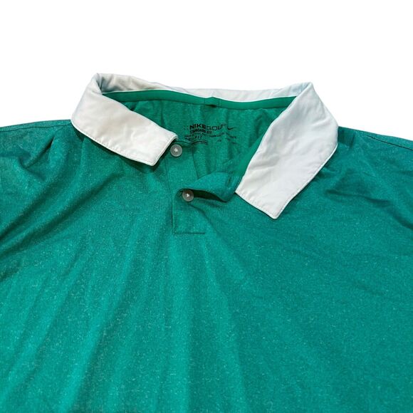 Nike Golf Polo 2XL Men's Green Standard Fit Dri Fit Short Sleeve Athletic‎ Shirt - Picture 5 of 10
